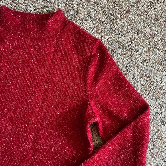 Red glittery cropped sweater - Picture 2 of 4